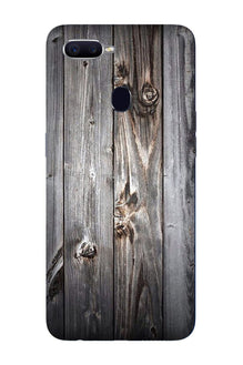 Wooden Look Mobile Back Case for Oppo A12  (Design - 114)