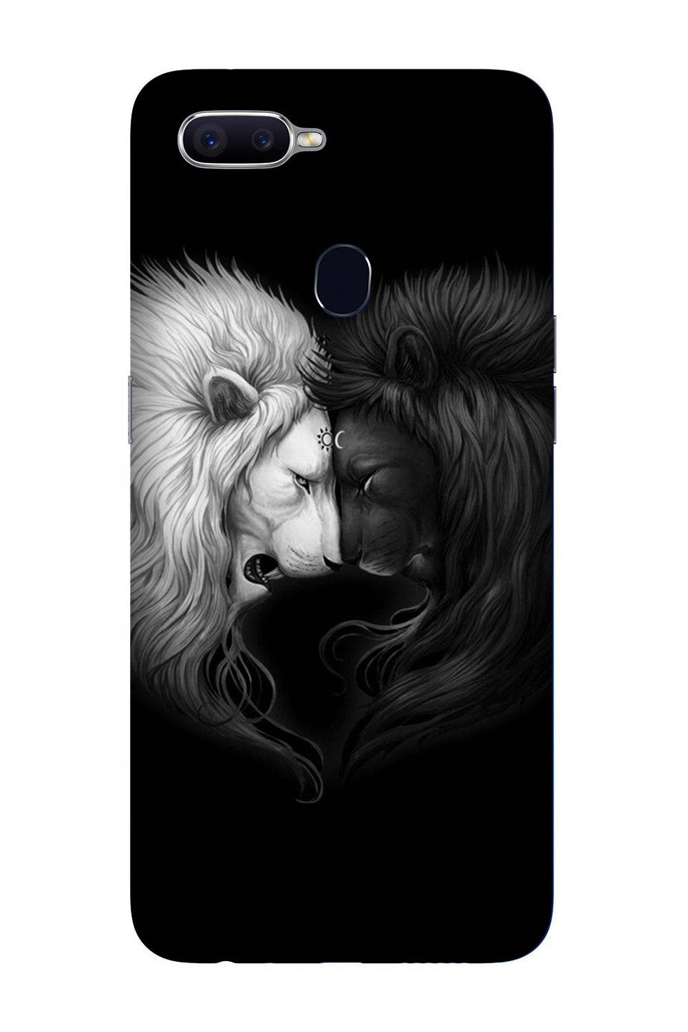 Dark White Lion Case for Oppo F9 Pro  (Design - 140)