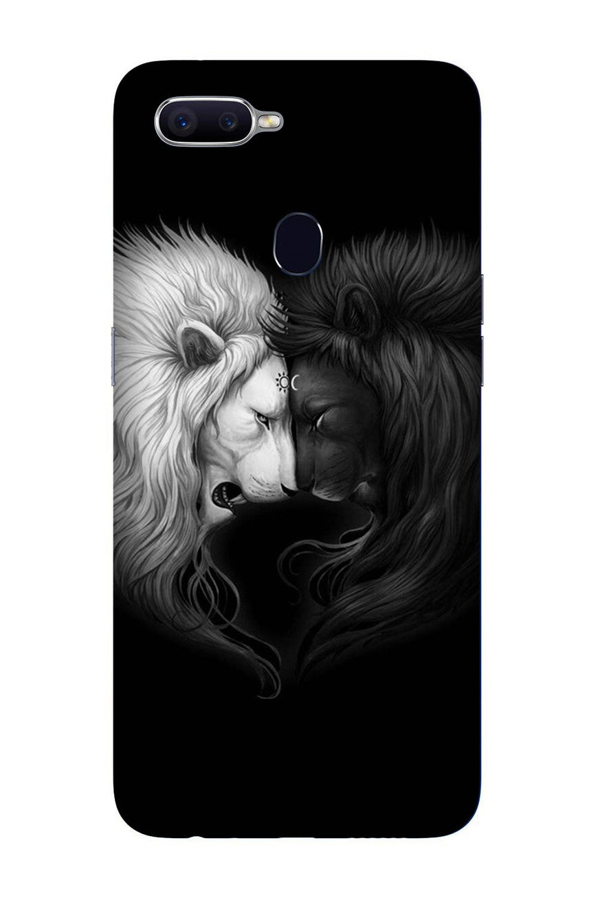 Dark White Lion Case for Oppo A12  (Design - 140)