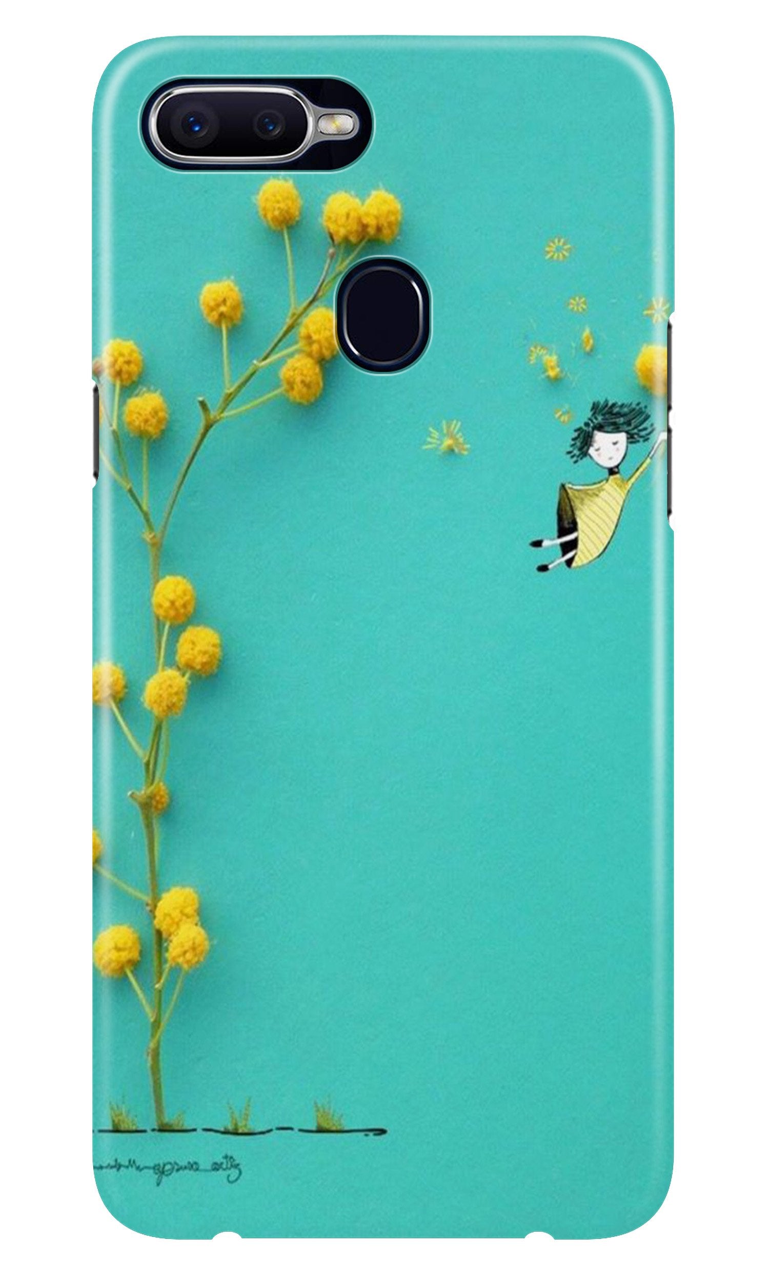 Flowers Girl Case for Oppo A7 (Design No. 216)