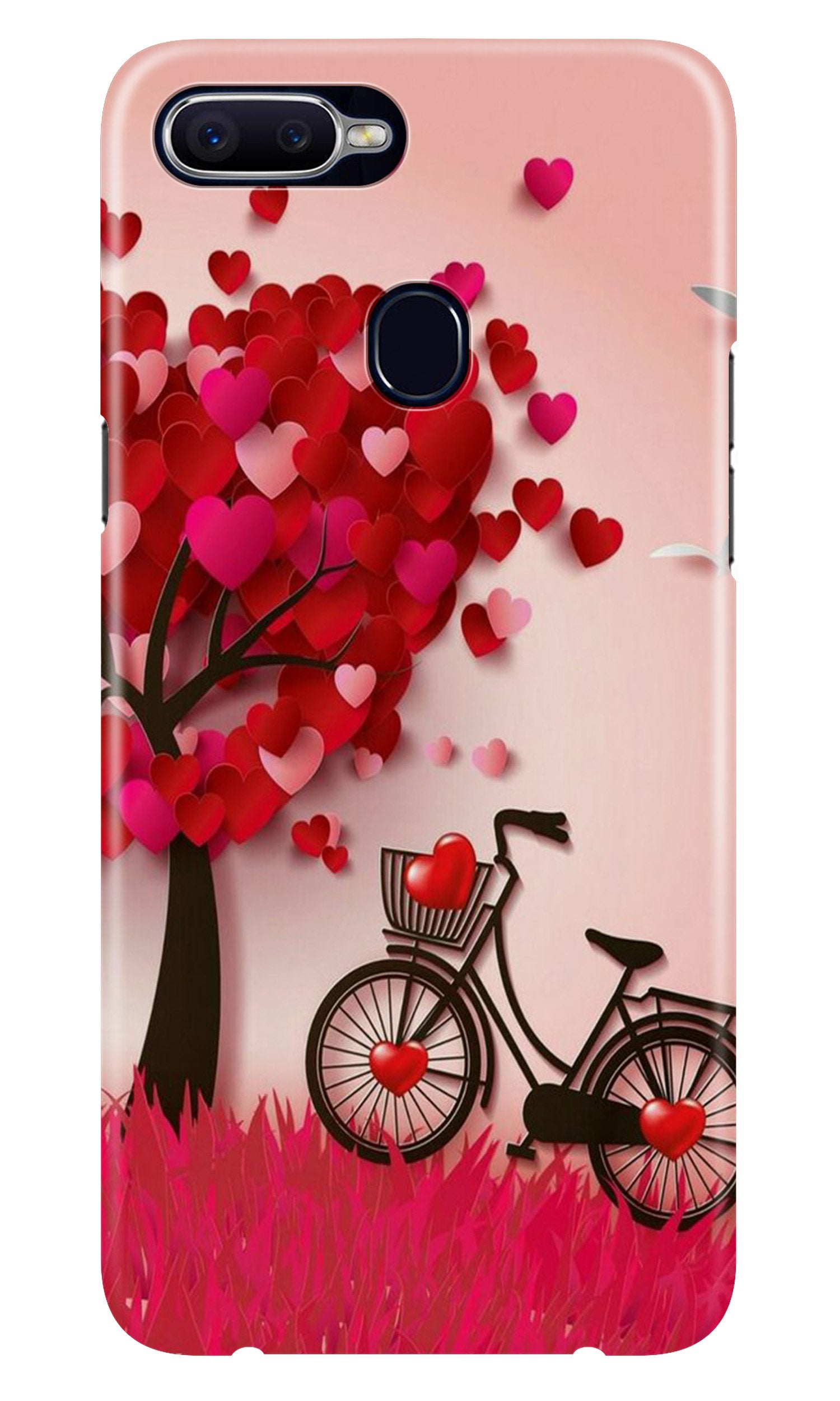 Red Heart Cycle Case for Oppo A7 (Design No. 222)