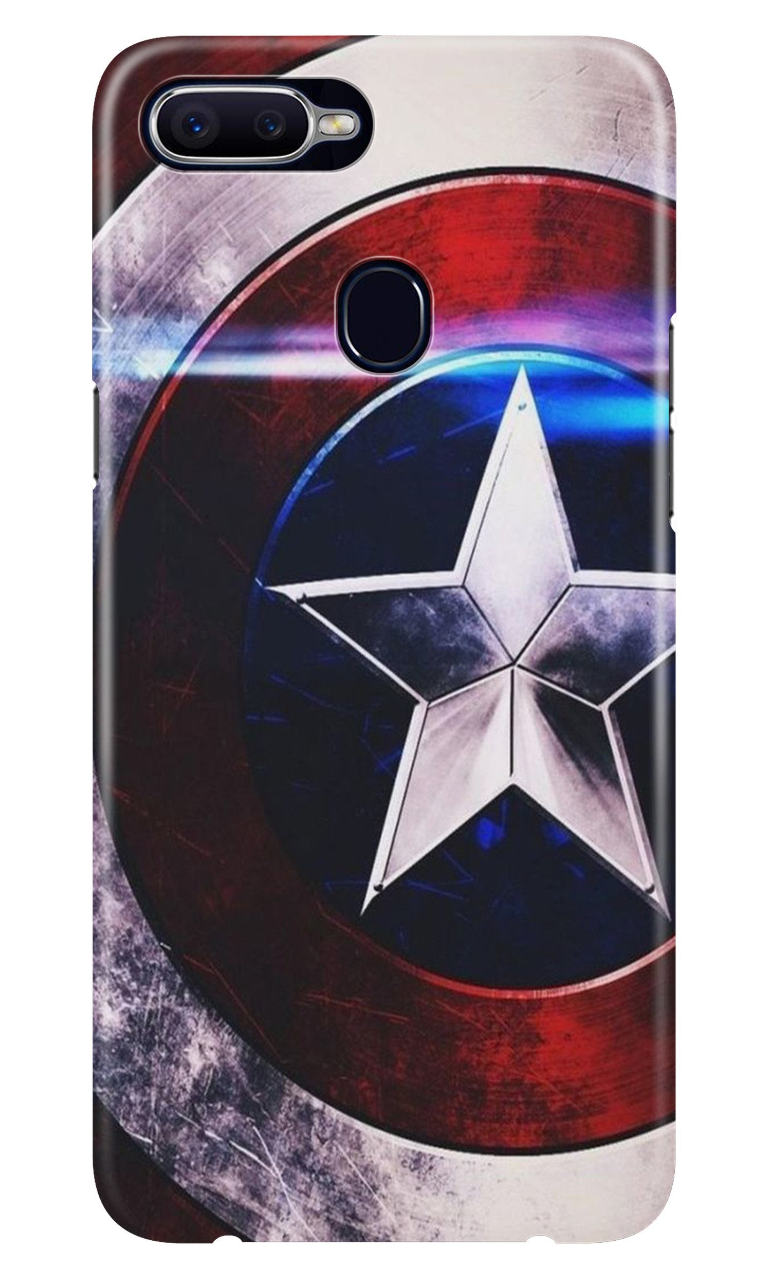 Captain America Shield Case for Oppo A12 (Design No. 250)