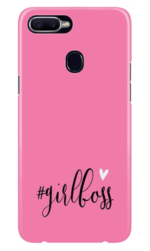 Girl Boss Pink Mobile Back Case for Oppo A12 (Design - 269)