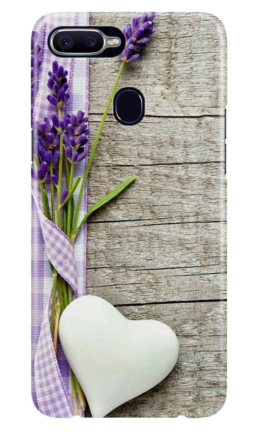 White Heart Case for Oppo A7 (Design No. 298)