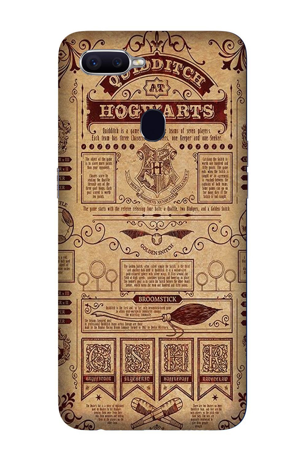 Hogwarts Mobile Back Case for Oppo A7  (Design - 304)