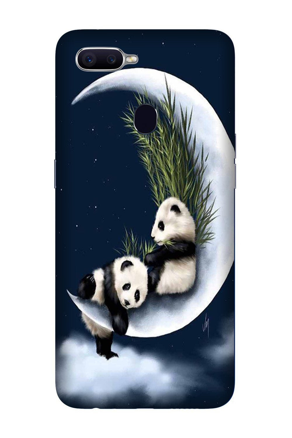 Panda Moon Mobile Back Case for Oppo A5s  (Design - 318)