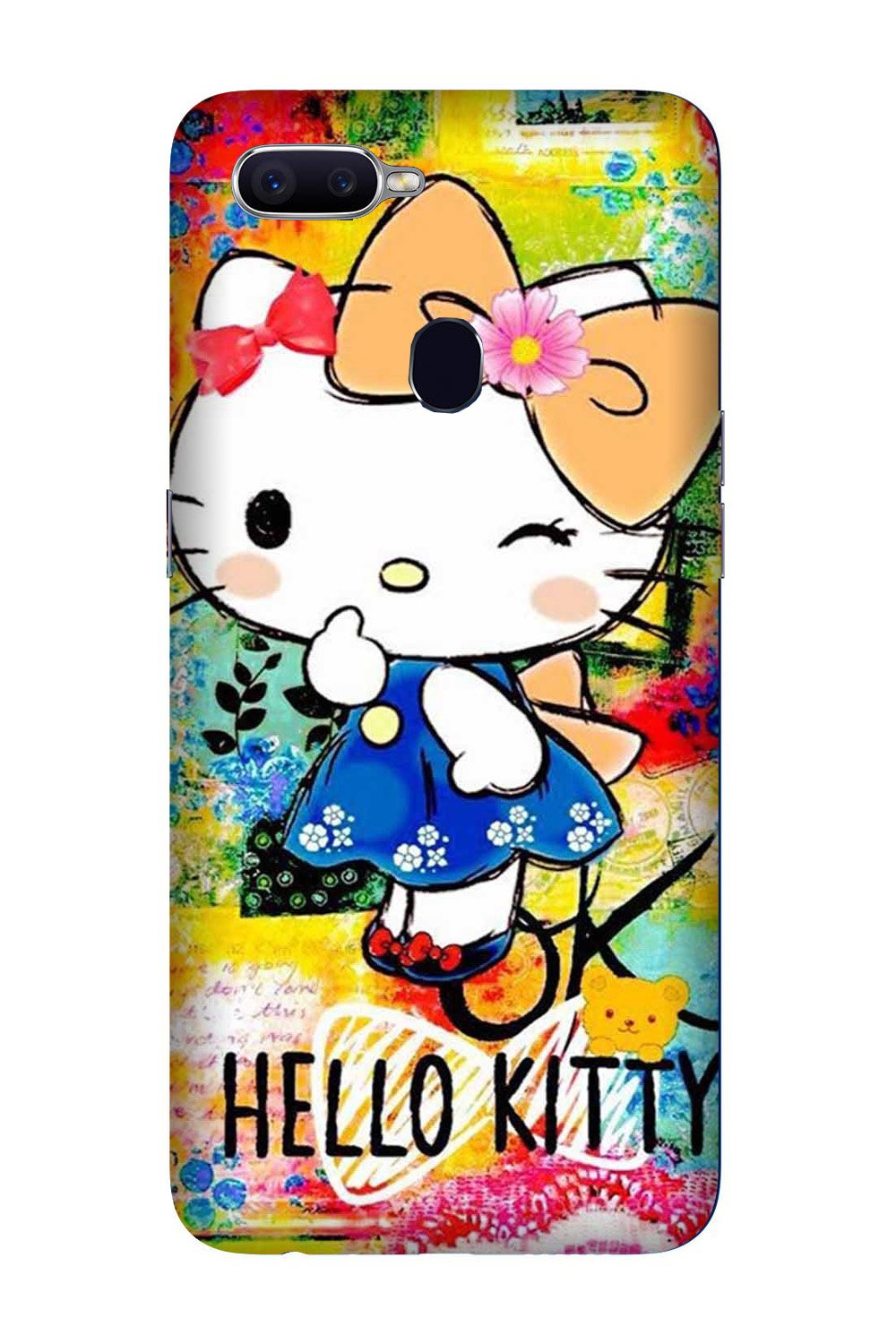 Hello Kitty Mobile Back Case for Oppo A7(Design - 362)