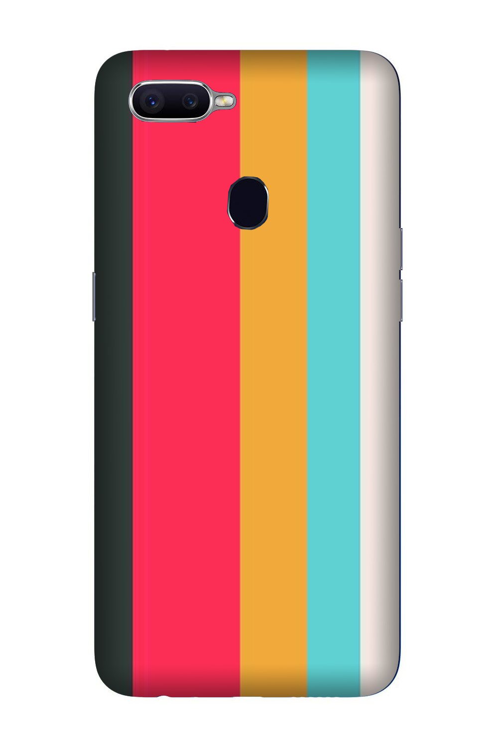Color Pattern Mobile Back Case for Oppo A7  (Design - 369)