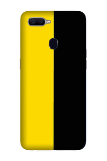 Black Yellow Pattern Mobile Back Case for Oppo A5s  (Design - 397)