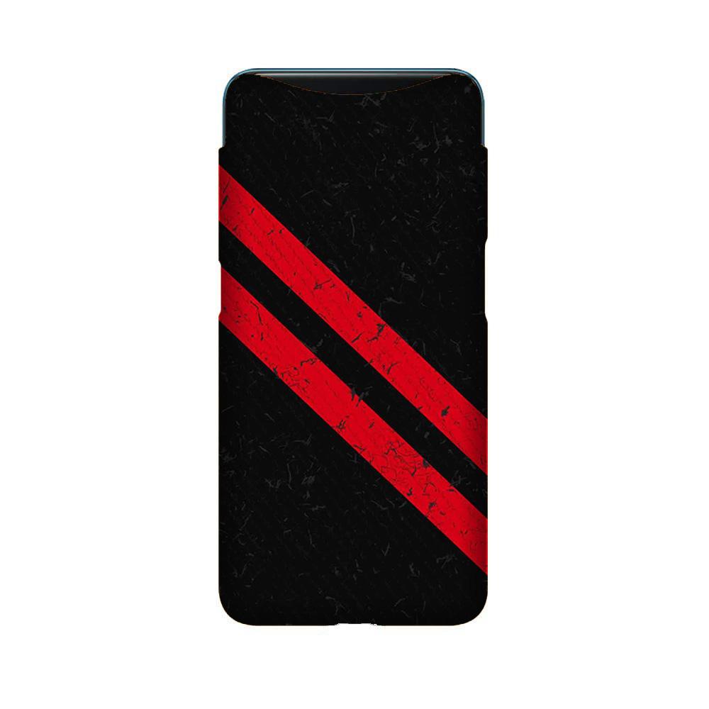 Black Red Pattern Mobile Back Case for Oppo Find X  (Design - 373)