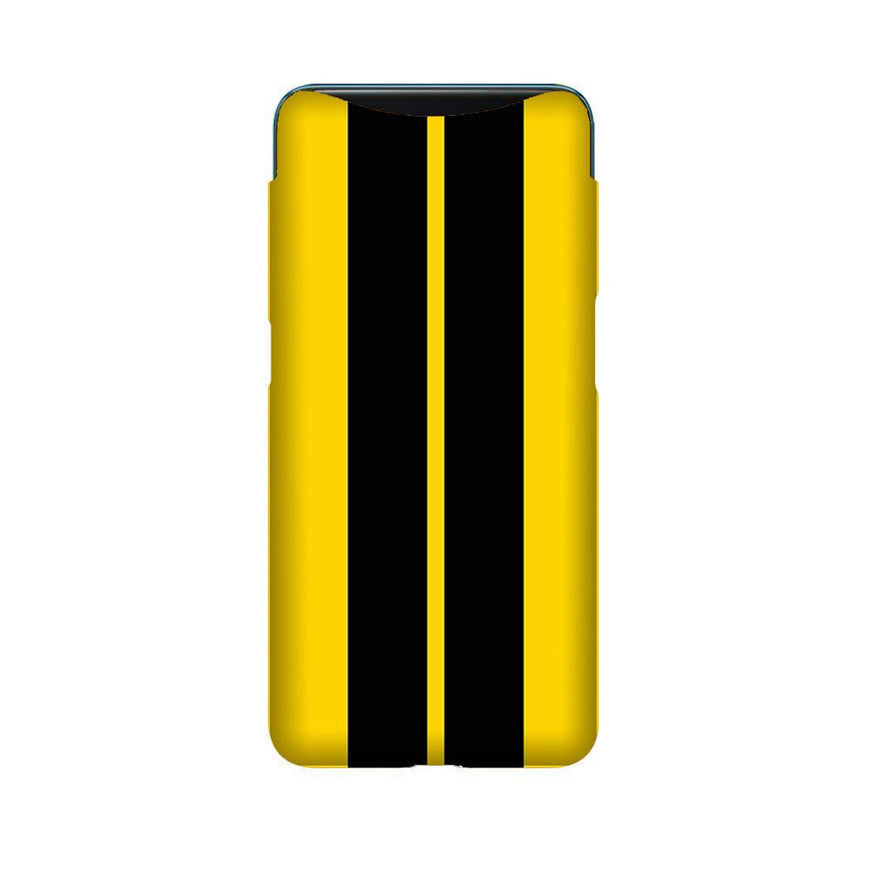 Black Yellow Pattern Mobile Back Case for Oppo Find X  (Design - 377)