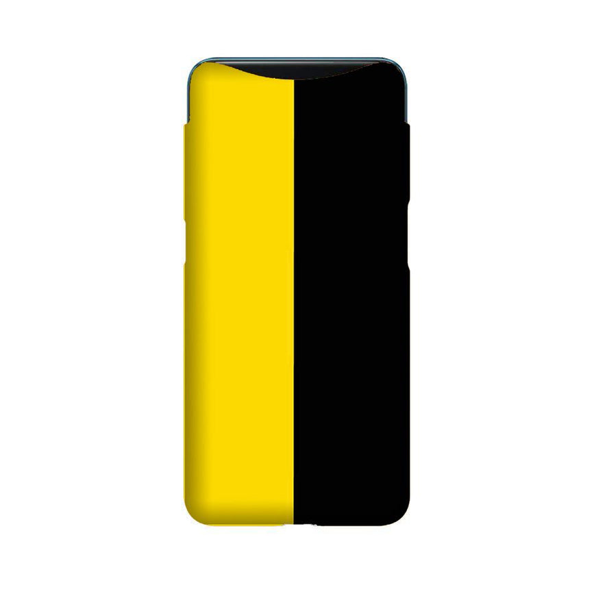 Black Yellow Pattern Mobile Back Case for Oppo Find X  (Design - 397)