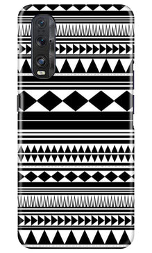 Black white Pattern Mobile Back Case for Oppo Find X2 (Design - 5)