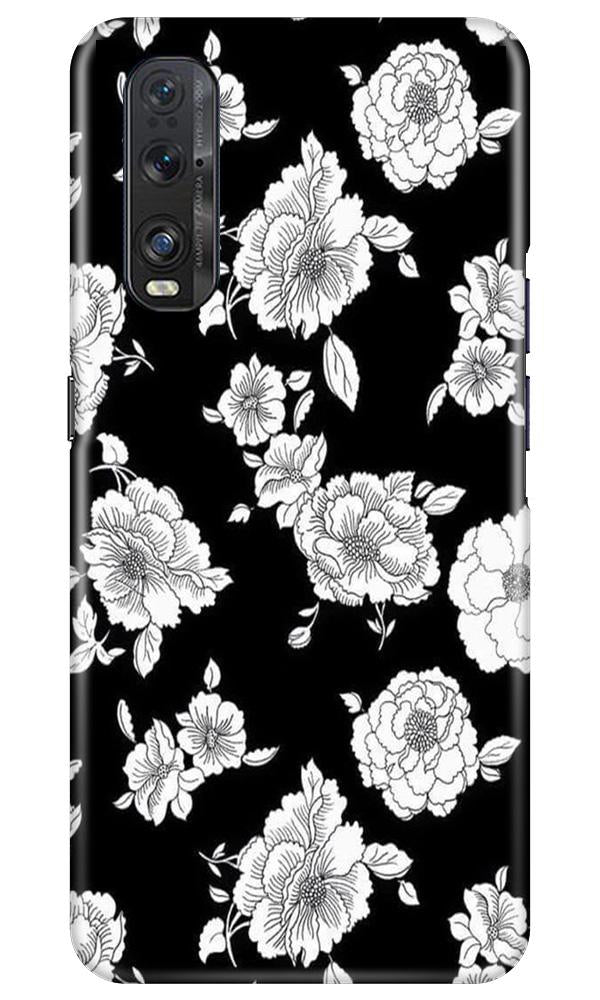 White flowers Black Background Case for Oppo Find X2