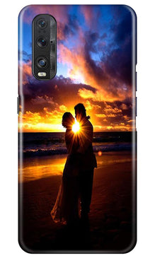 Couple Sea shore Mobile Back Case for Oppo Find X2 (Design - 13)