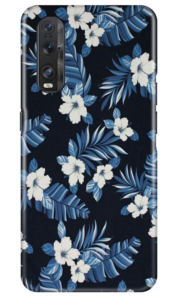 White flowers Blue Background2 Case for Oppo Find X2