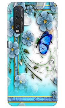 Blue Butterfly Mobile Back Case for Oppo Find X2 (Design - 21)