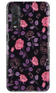 Rose Black Background Mobile Back Case for Oppo Find X2 (Design - 27)