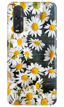 White flowers2 Mobile Back Case for Oppo Find X2 (Design - 62)