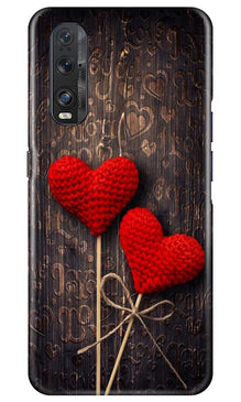 Red Hearts Mobile Back Case for Oppo Find X2 (Design - 80)