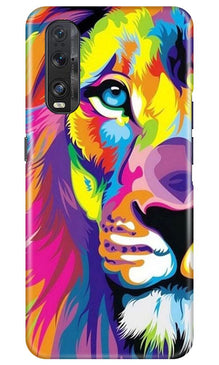 Colorful Lion Mobile Back Case for Oppo Find X2  (Design - 110)