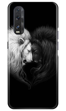 Dark White Lion Mobile Back Case for Oppo Find X2  (Design - 140)