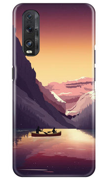 Mountains Boat Mobile Back Case for Oppo Find X2 (Design - 181)