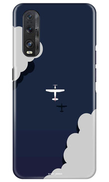 Clouds Plane Mobile Back Case for Oppo Find X2 (Design - 196)