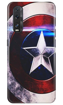 Captain America Shield Mobile Back Case for Oppo Find X2 (Design - 250)