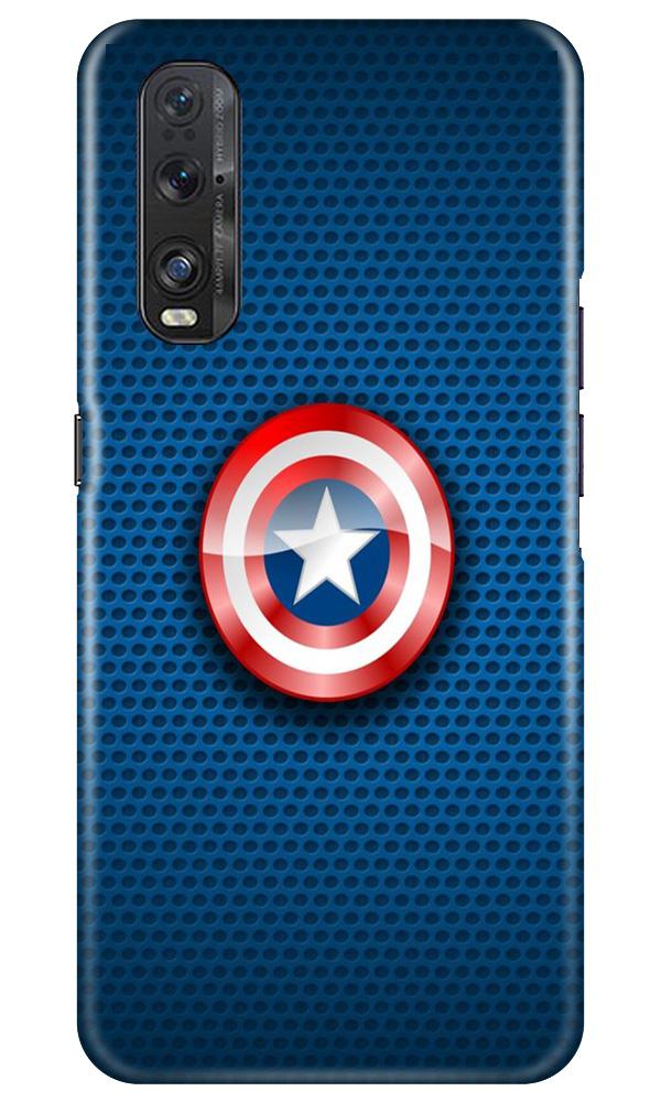 Captain America Shield Case for Oppo Find X2 (Design No. 253)