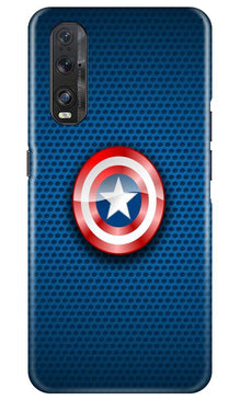 Captain America Shield Mobile Back Case for Oppo Find X2 (Design - 253)