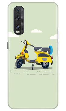 Vintage Scooter Mobile Back Case for Oppo Find X2 (Design - 260)