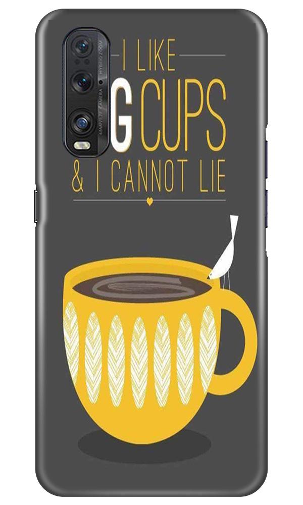 Big Cups Coffee Mobile Back Case for Oppo Find X2 (Design - 352)