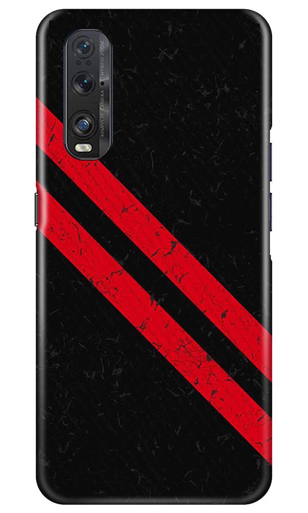 Black Red Pattern Mobile Back Case for Oppo Find X2 (Design - 373)
