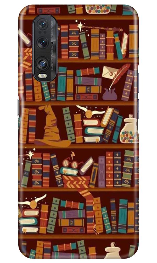 Book Shelf Mobile Back Case for Oppo Find X2 (Design - 390)