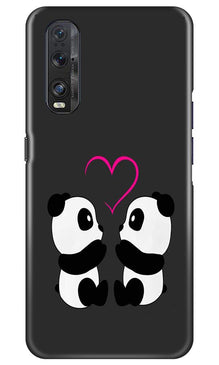 Panda Love Mobile Back Case for Oppo Find X2 (Design - 398)