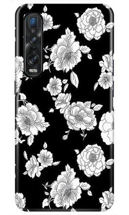 White flowers Black Background Case for Oppo Find X2 Pro