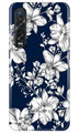 White flowers Blue Background Case for Oppo Find X2 Pro