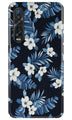 White flowers Blue Background2 Case for Oppo Find X2 Pro