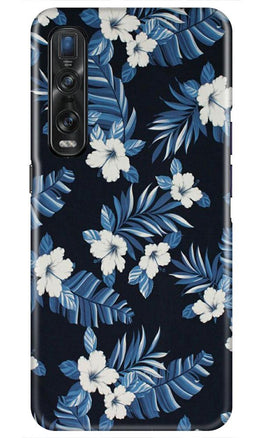 White flowers Blue Background2 Case for Oppo Find X2 Pro
