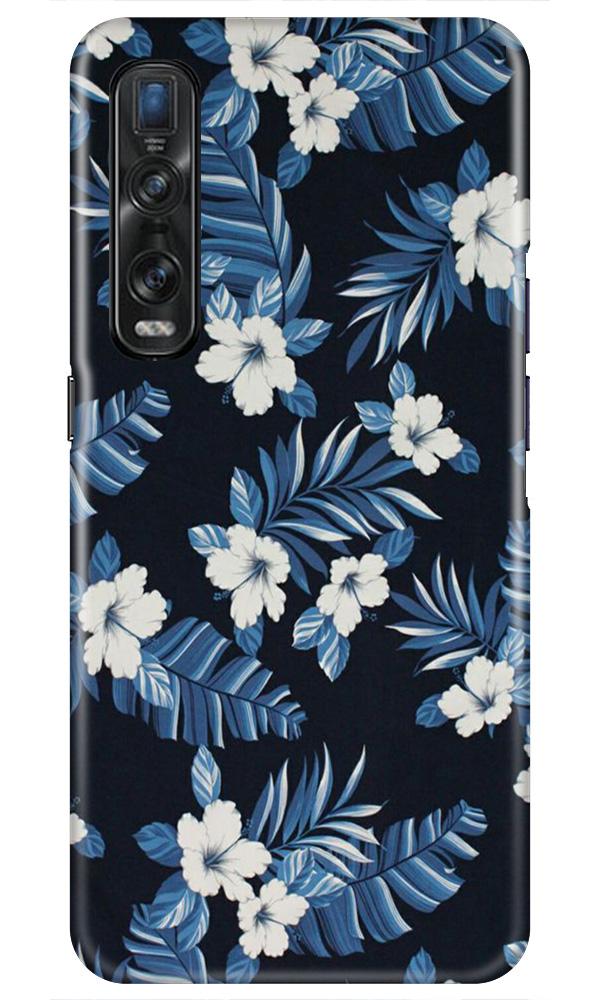 White flowers Blue Background2 Case for Oppo Find X2 Pro