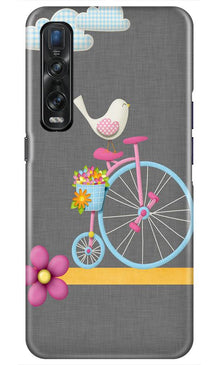Sparron with cycle Mobile Back Case for Oppo Find X2 Pro (Design - 34)