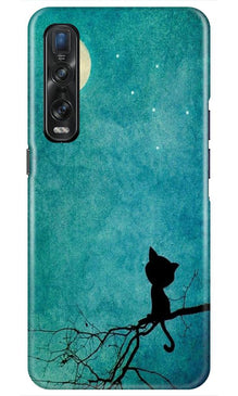 Moon cat Mobile Back Case for Oppo Find X2 Pro (Design - 70)