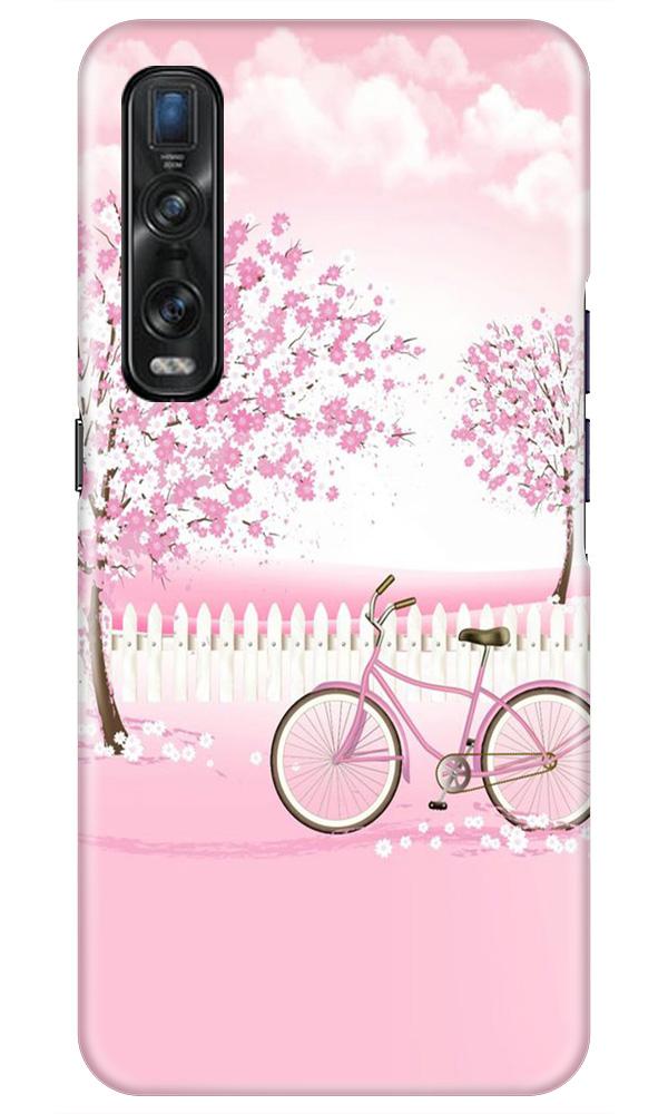 Pink Flowers Cycle Case for Oppo Find X2 Pro  (Design - 102)