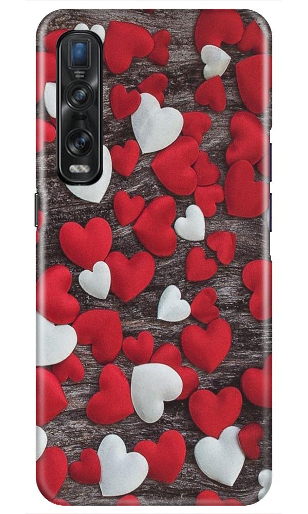 Red White Hearts Case for Oppo Find X2 Pro  (Design - 105)