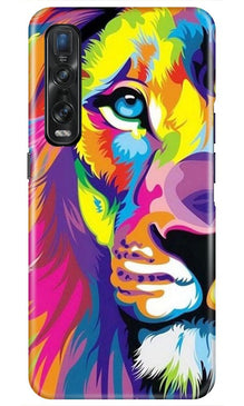 Colorful Lion Mobile Back Case for Oppo Find X2 Pro  (Design - 110)