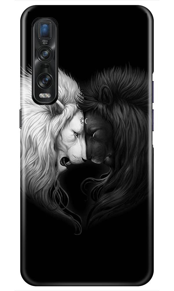 Dark White Lion Case for Oppo Find X2 Pro  (Design - 140)