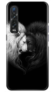 Dark White Lion Mobile Back Case for Oppo Find X2 Pro  (Design - 140)