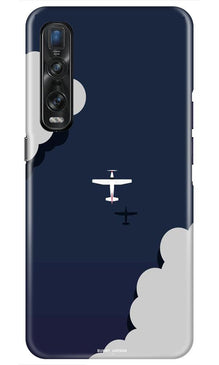 Clouds Plane Mobile Back Case for Oppo Find X2 Pro (Design - 196)