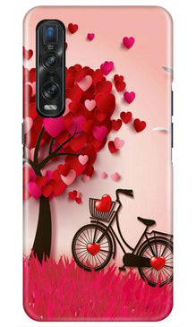Red Heart Cycle Mobile Back Case for Oppo Find X2 Pro (Design - 222)